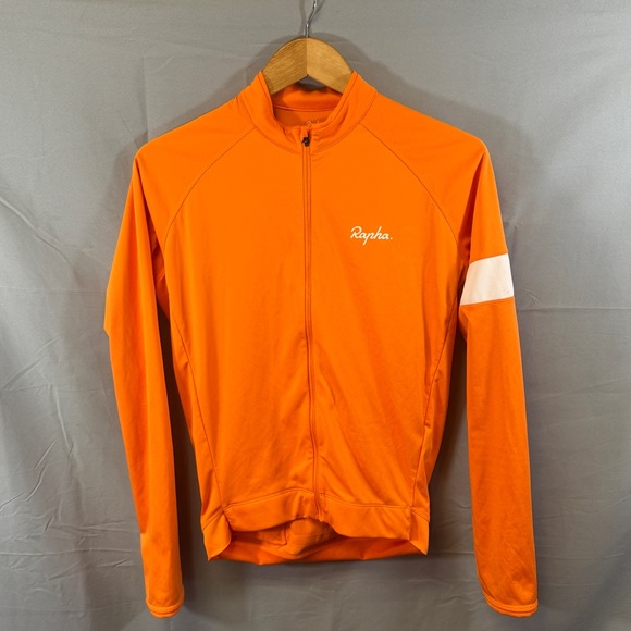 Rapha Cycling Jersey Mens Medium Orange Long Sleeve Classic Cold Weather Bike - Picture 1 of 10